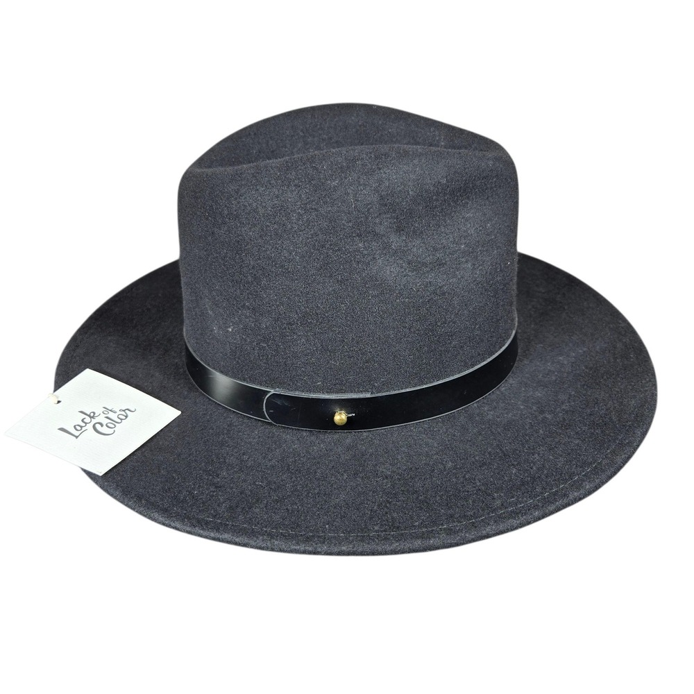 Lack of Color The Prism‎ Womens Medium NEW Black Soft Wool Tall Wide Brim Fedora